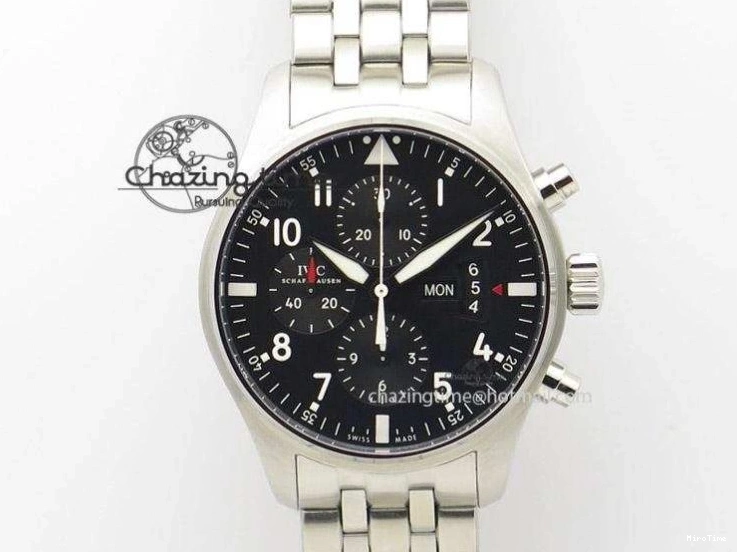 MIROTIME 0820 Durable Big Pilot 5019 Ceramic Case Black Dial Green Markers Asian 23J 7396